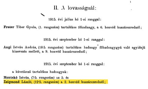 Rendeleti Közlöny a Magyar Királyi Honvédség számára 1917. 10. szám. p. 141. Forrás: Arcanum Digitális Tudománytár