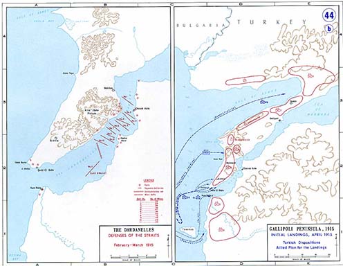 A Dardanelláknál 1915. február-március és április hónapban zajlott harci események áttekintő vázlata