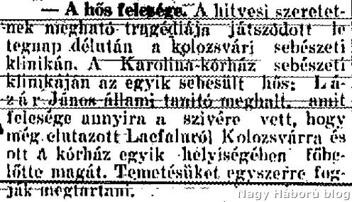Tragikus hírek a Temesvári Hírlap, illetve a Temesvári Újság 1915-ös számaiból