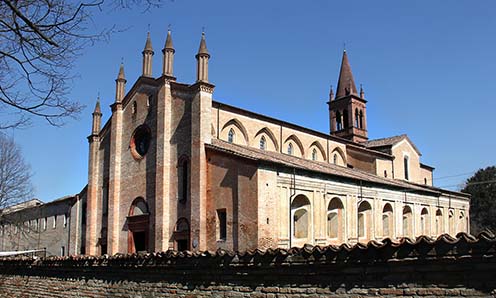 A cortemaggiorei hadifogolytábor épülete, vagyis a SS. Annunziata kolostor