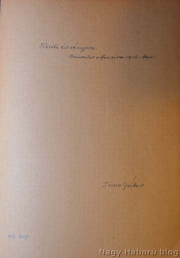 Az 1916-os napló első oldala