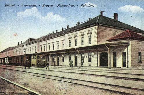 A brassói vasúti pályaudvar korabeli képeslapon