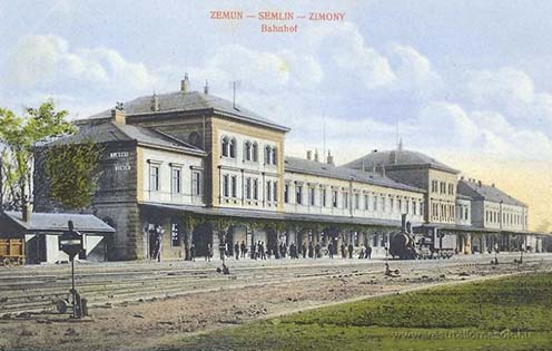 A zimonyi vasútállomás korabeli képeslapon