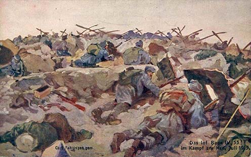 Állások a Krn-nél 1915 júliusában