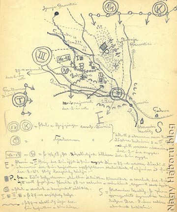 Dr. Kemény Gyula naplójában az 1914. december 2–3-ai harcok helyszínéről készített vázlaton „S” betűvel bejelölte és a jobb alsó sarokban külön magyarázó szövegben is megemlítette az Alexander kastélyt: „A Karagyorgyevits dynastia származási helye. Dec. 3-án estére oda akartunk beszállani.”