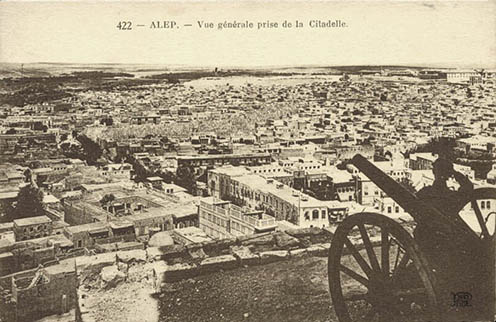 Kilátás az aleppói fellegvárból a XX. század elején