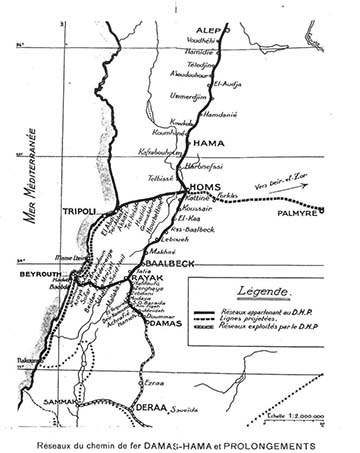 A korabeli vasúti összeköttetések térképe