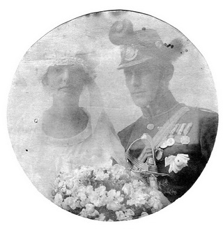 Király Iván és Jászai Gizella esküvői fotója 1922-ből