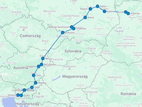 Az üteg vasúti szállítása az oroszról az olasz frontra