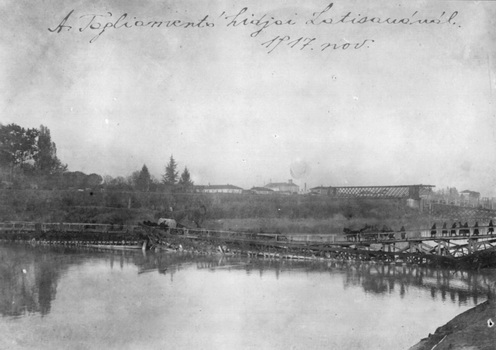 „A Tagliamento hídjai Latisanánál 1917. nov.” ‒ Kókay László hagyatékból, az ő kézírásával