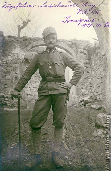 Kókay László szakaszvezetőként Ivanigrádban, 1917 tavaszán