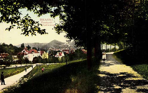 A brassói Postarét korabeli képeslapon