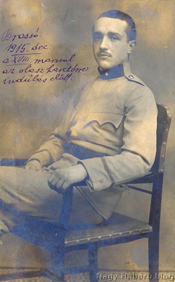 Kókay László még 1915 decemberében, az olasz frontra indulás előtt Brassóban készült fotója