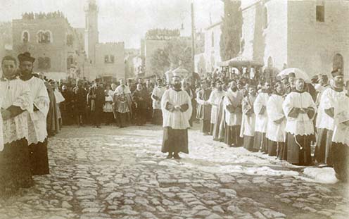 „A Patriarcha bevonul Betlehembe” – kép a naplóból Somogyi Lajos képaláírásával