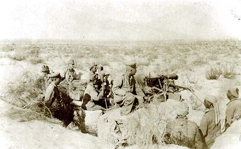 „Német gépfegyverosztag a homokdombon” – kép a naplóból Somogyi Lajos képaláírásával
