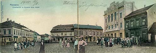 Pancsova, Erzsébet tér korabeli képeslapon