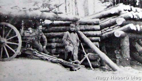 Čata od 3. batérie nášho pluku, vysunutá medzi dve línie (tzv. Statočná čata) v Karpilowskom lese – marec 1916.