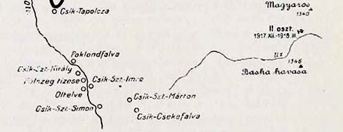 Postavenia II. oddielu pluku v údolí Úz na začiatku roku 1918