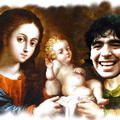 A jászolban: a kis Jézus és Maradona