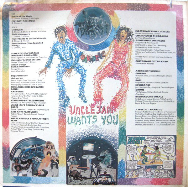 Funkadelic - Uncle Jam Wants You (1979)&lt;br /&gt;‘Freak of the Week‘&lt;br /&gt;‘(Not Just) Knee Deep‘&lt;br /&gt;‘Uncle Jam‘&lt;br /&gt;‘Field Maneuvers‘&lt;br /&gt;‘Holly Wants to Go to California‘&lt;br /&gt;‘Foot Soldiers (Star Spangled Funky)‘