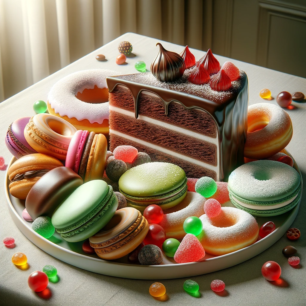 dall_e_2024-01-17_12_22_42_a_realistic_image_of_a_plate_filled_with_various_sugary_foods_the_plate_is_elegantly_arranged_with_a_selection_of_colorful_macarons_a_slice_of_rich.png