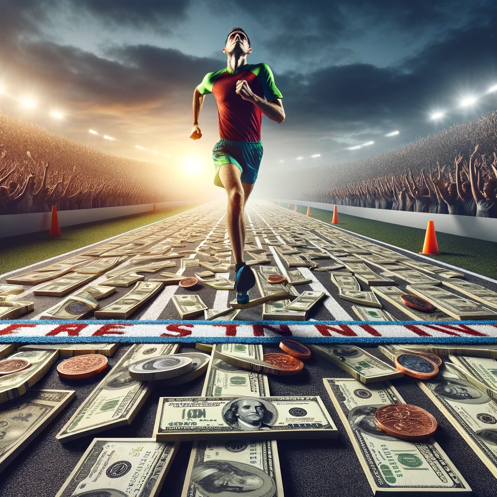 dall_e_2024-01-22_15_06_43_an_image_depicting_a_runner_crossing_a_finish_line_made_entirely_of_money_the_runner_in_a_dynamic_and_triumphant_pose_is_just_about_to_cross_the_li.png
