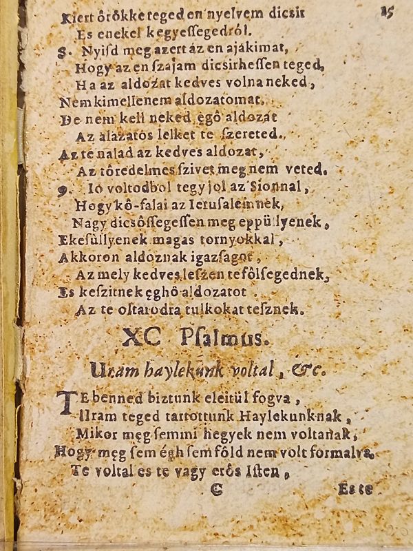 A XC. zsoltár kezdete