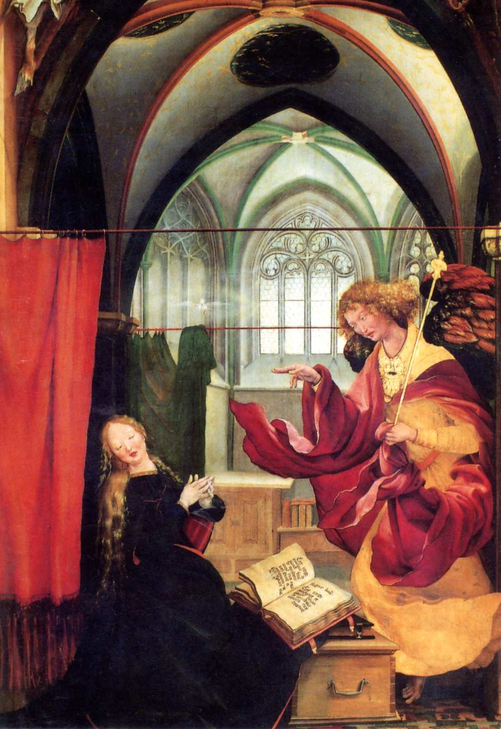 Grünewald, Matthias (1480–1528): Angyali üdvözlet. Franciaország, Colmar. Képeslap – Térkép-, Plakát- és Kisnyomtatványtár
