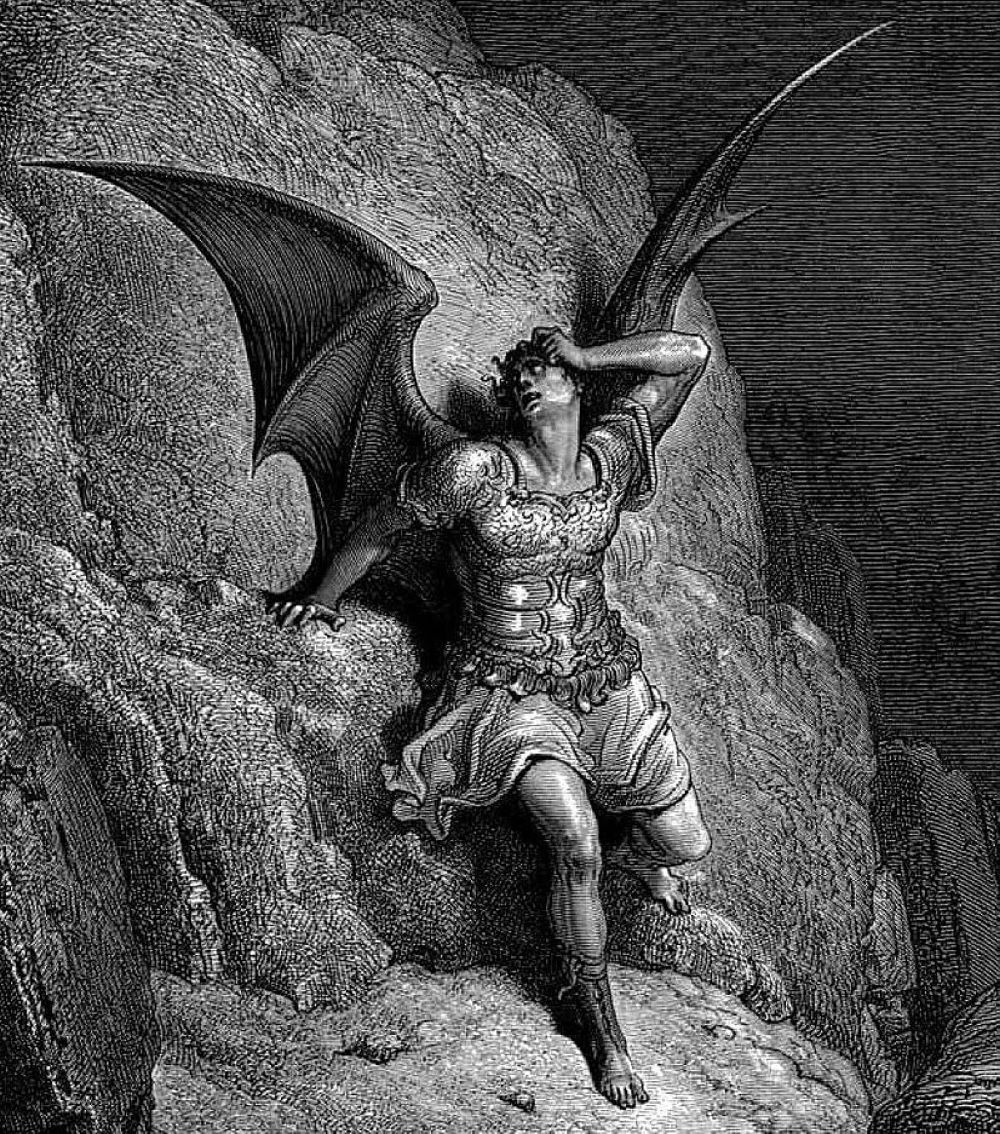 Gustave Doré: A Sátán. Illusztráció John Milton „Elveszett paradicsom” című művéhez 1866 A kép forrása: Wikimedia https://commons.wikimedia.org/wiki/File:GustaveDoreParadiseLostSatanProfile.jpg