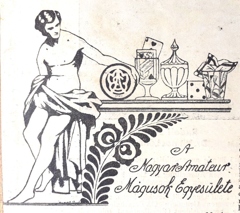 A Magyar Amateur Mágusok Egyesülete. 1924. Grafika. In: Magie, 15. évf. 12. sz. (1932. dec.). Címlap részlete