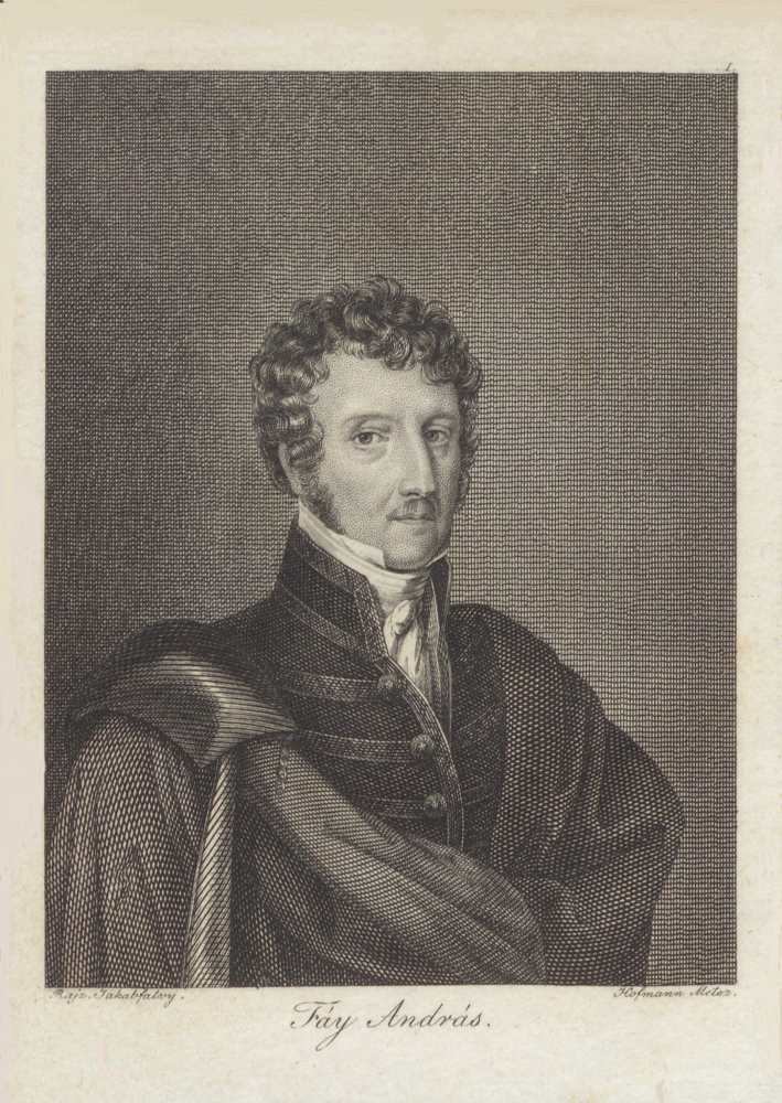 Fáy András (1784–1864) író, politikus; megjel. az Aurora c. almanach 1833, előzéklap – Törzsgyűjtemény http://nektar.oszk.hu/hu/manifestation/2722606