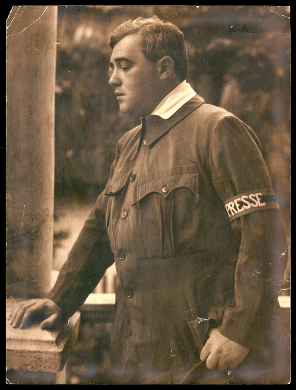 Molnár Ferenc mint haditudósító az I. világháború idején (ismeretlen fényképész felvétele) é. n. – Színháztörténeti és Zeneműtár: KB 838/1964