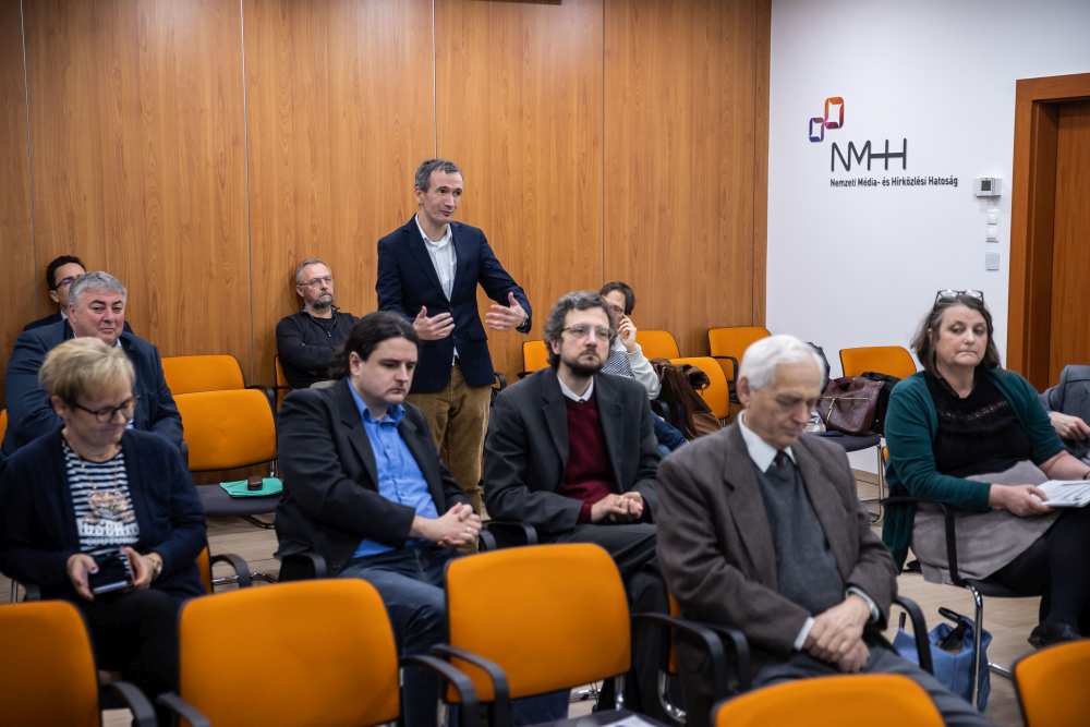 A Médiatörténeti mozaikok című konferencia résztvevői. Fotó: Nemzeti Média- és Hírközlési Hatóság