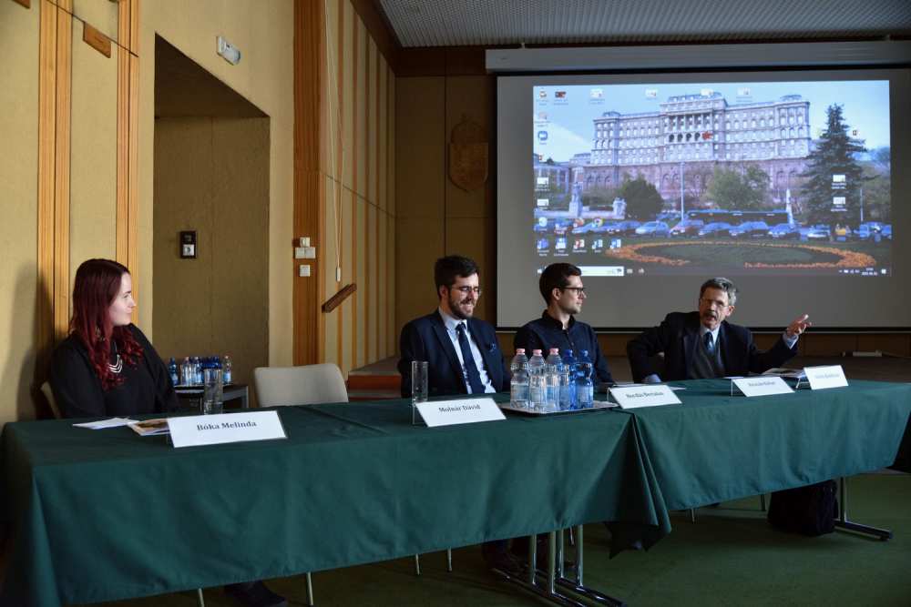 Bóka Melinda, Bordás Bertalan, Krizsán Bálint és Vörös Boldizsár elnök. Fotó: Visky Ákos László (OSZK)