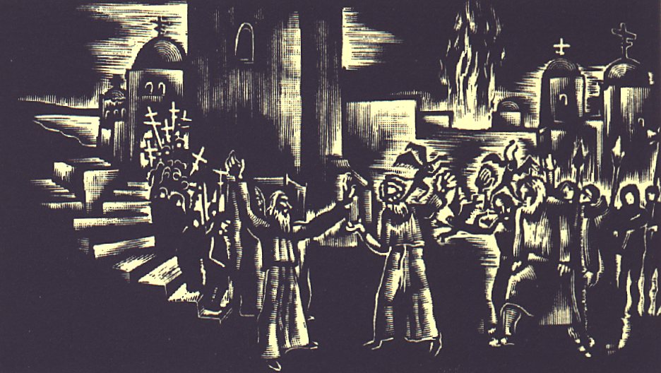 VII. szín: Konstantinápolyban <br />Buday György illusztrációja Madách Imre Az ember tragédiája című drámájához.