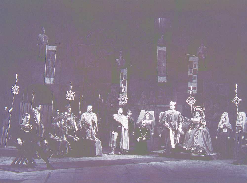 Jelenetkép a Madách színházi Hamletből. 1962. Bartal Ferenc felvétele