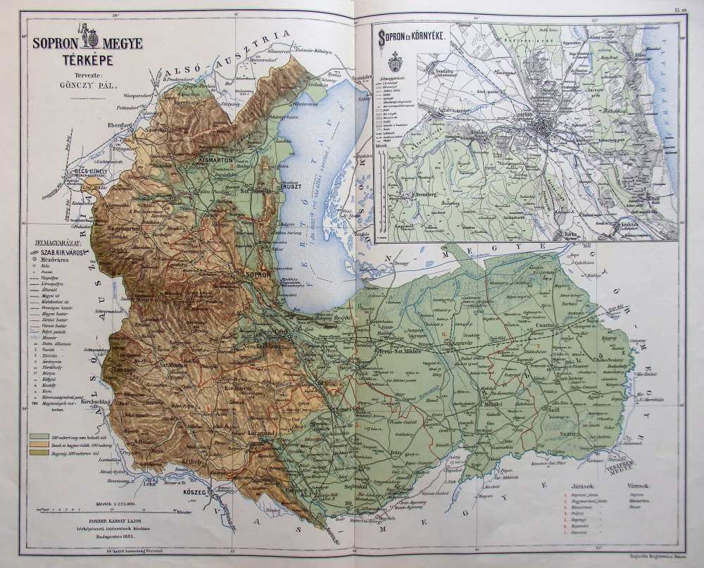 Magyarország vármegyéinek kézi atlasza. 15. Sopron megye térképe – Térkép-, Plakát- és Kisnyomtatványtár, TA 6.519 A-15