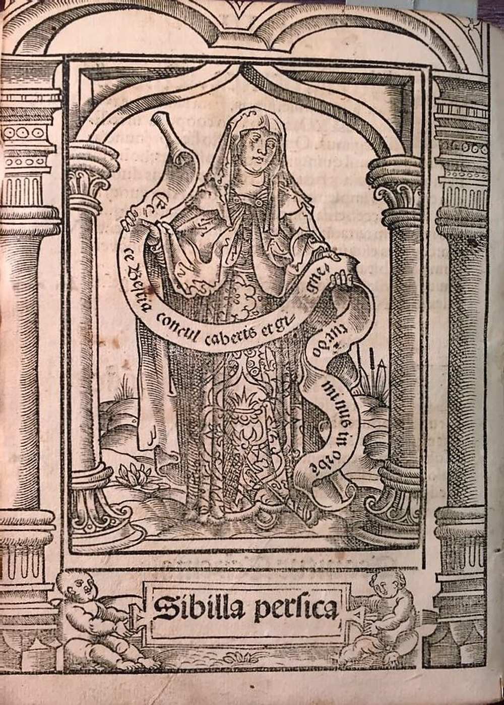 Philippus Barberiis, Opusculum vaticaniis Sibillarum, Oppenheim, Jacobus Koebelius [ca. 1517] 3. fol. v. Jelzet: Inc. 979 (1). A perzsa Sibylla megjósolta, hogy a sátán legyőzetik. – Régi Nyomtatványok Tára http://nektar.oszk.hu/hu/manifestation/3802847