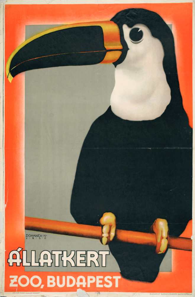 Állatkert. Plakát. Grafikus: Drohanek N. – Térkép-, Plakát- és Kisnyomtatványtár. Jelzet: PKG.1930/150