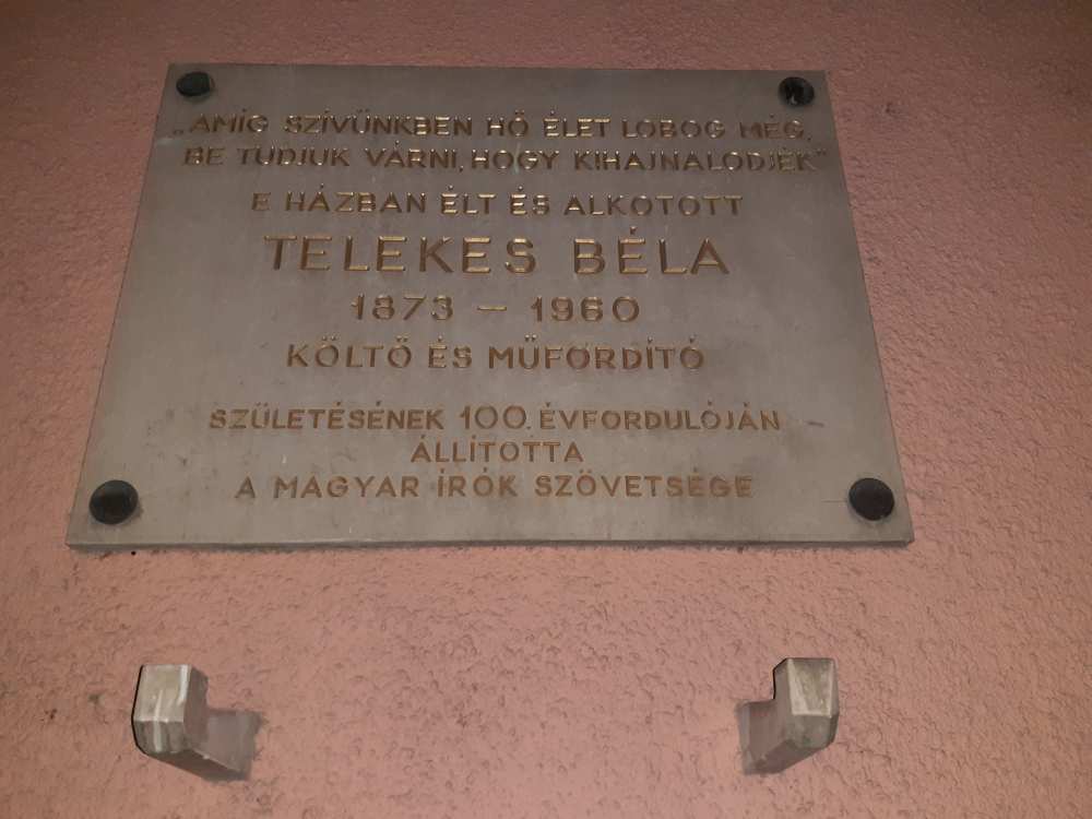 Emléktábla Telekes Béla budapesti lakóházán. II. kerület, Csalogány utca 41. Fotó: Kis Domokos Dániel