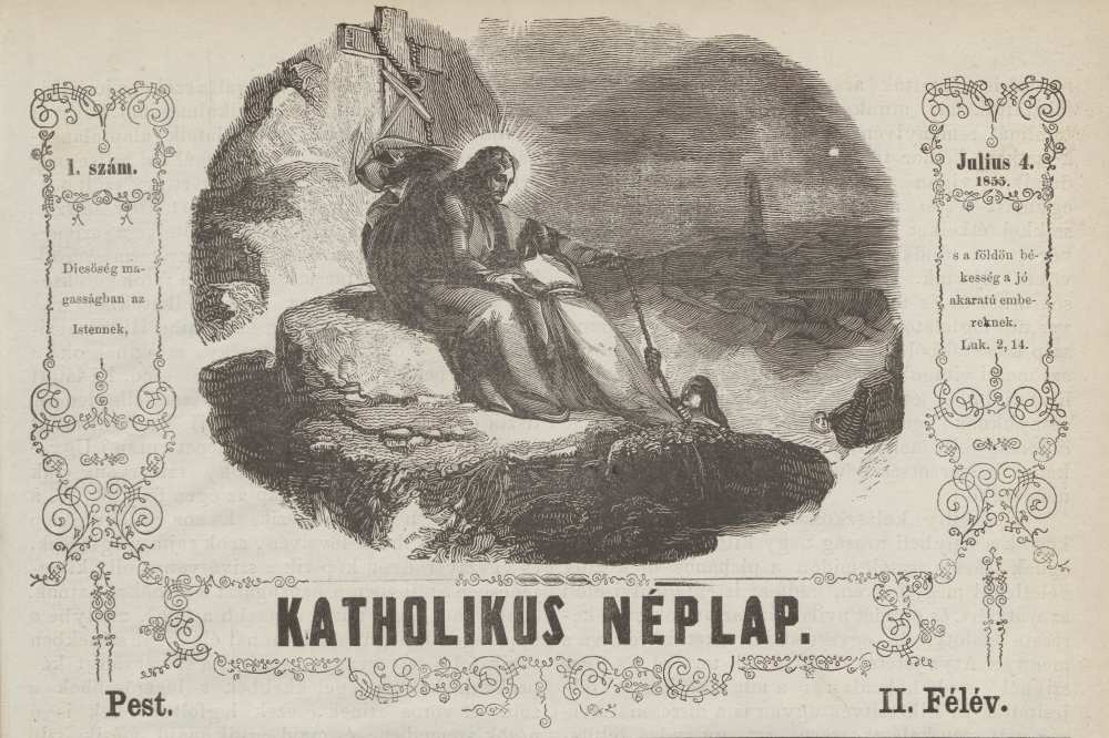 A Katholikus Néplap fejléce, 1855 – Törzsgyűjtemény https://nektar.oszk.hu/hu/manifestation/956020