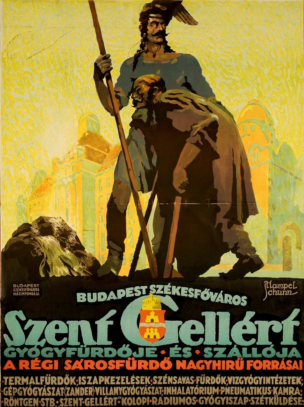 Hampel József: Budapest Székesfőváros Szent Gellért Gyógyfürdője és Szállója (1924) – Térkép-, Plakát- és Kisnyomtatványtár. Jelzet: PKG.én/330 http://nektar.oszk.hu/hu/manifestation/2770069