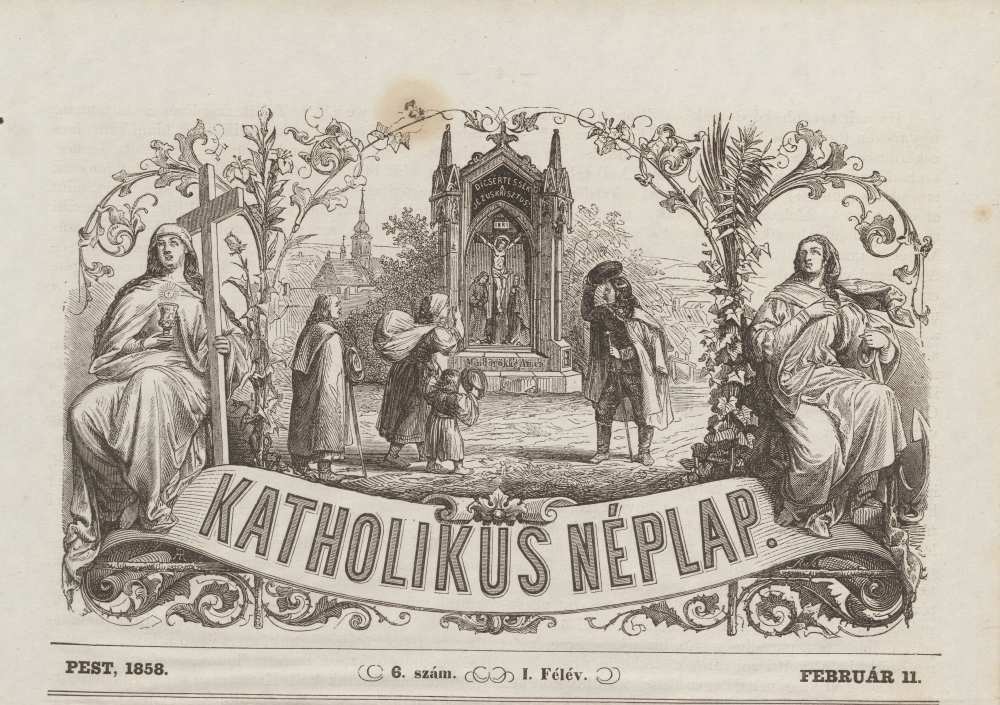 A Katholikus Néplap fejléce, 1858 – Törzsgyűjtemény https://nektar.oszk.hu/hu/manifestation/956020