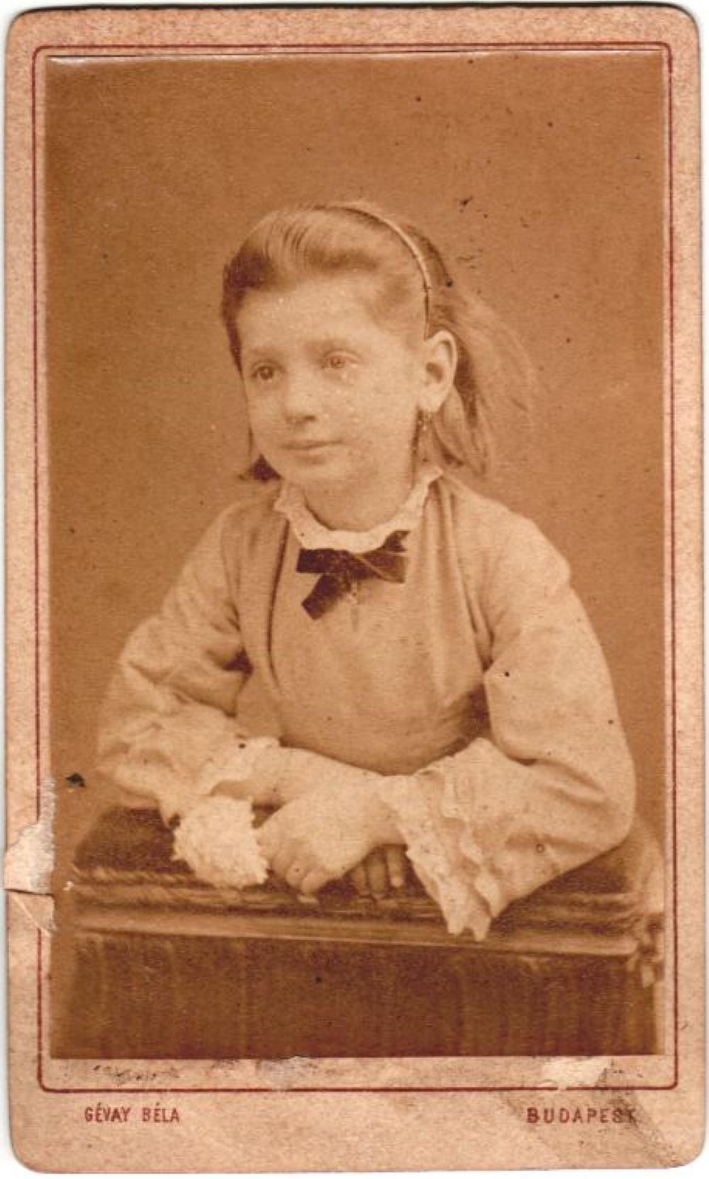 Gévay Béla: Fiatal lány portréja világos ruhában támaszkodva – Magángyűjtemény