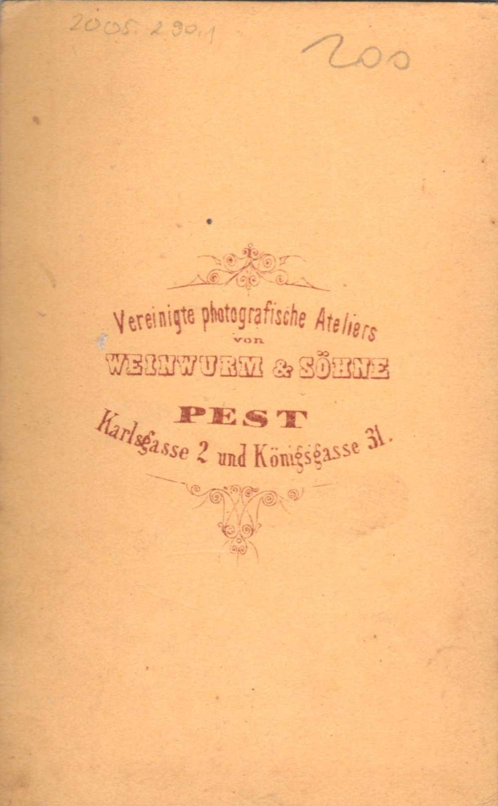 Weinwurm und Söhne: Családi kép. Verso – Magángyűjtemény