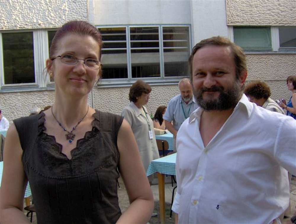 Gazdag Tiborné Hovánszki Istvánnal, régi OSZK-s kollégánkkal az MKE HKSZ országos tanácskozásán, Békéscsabán 2006-ban.
