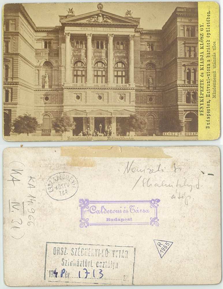 Nemzeti Színház, Budapest, 1875 – Színháztörténeti Tár, SZT KA 14.966