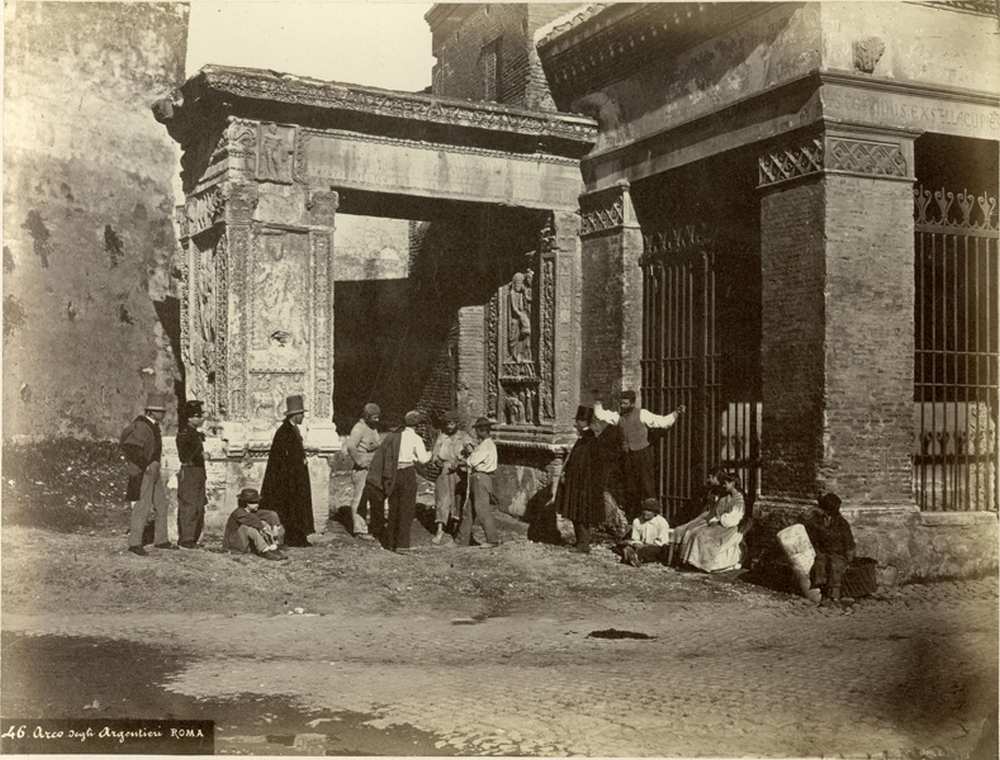 Pompeo Molins és Gioacchino Altobelli: Arco degli Argentieri, 1860 körül, FTD 0343