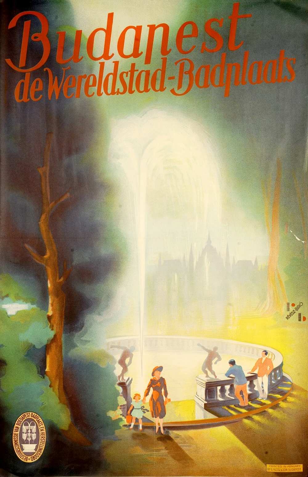 Révész Imre – Bíró Irma: Budapest de Wereldstad-Baderplaats (1932) – Térkép-, Plakát- és Kisnyomtatványtár. Jelzet: PKG.én/60 http://nektar.oszk.hu/hu/manifestation/2768678