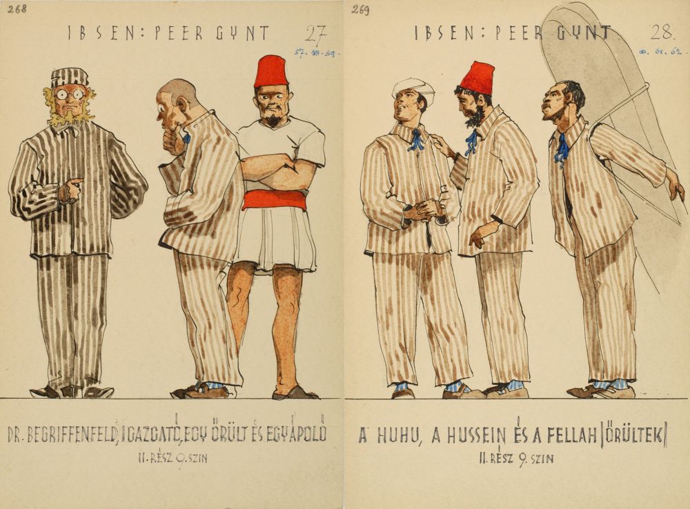 Jaschik Álmos: Peet Gynt. Jelmezterv. 1941 (27., 28. szín). KD 1680, KD 1681 – Színháztörténeti és Zeneműtár színháztörténeti gyűjteménye